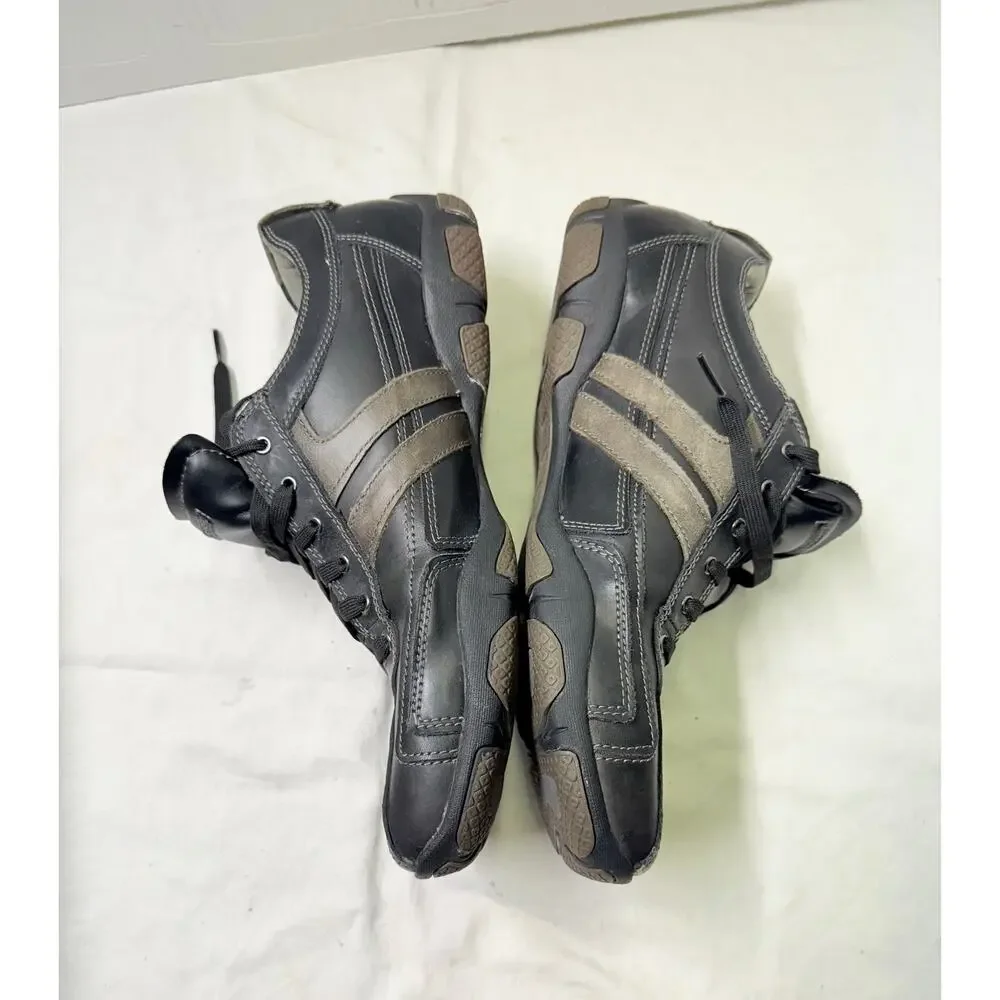 SKECHERS  LEATHER CASUAL SNEAKERS Mens size 12 color black SN 62861 - Picture 6 of 13